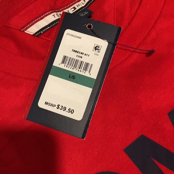New Men’s Tommy Hilfiger Tee L Red - Picture 3 of 4